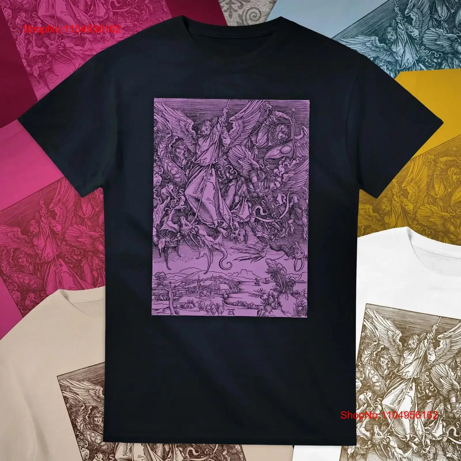 

Albrecht Durer Saint Michael T shirt Heavyweight Crewneck Art Lover vintage Washed graphic Soft fashion Breathable homme