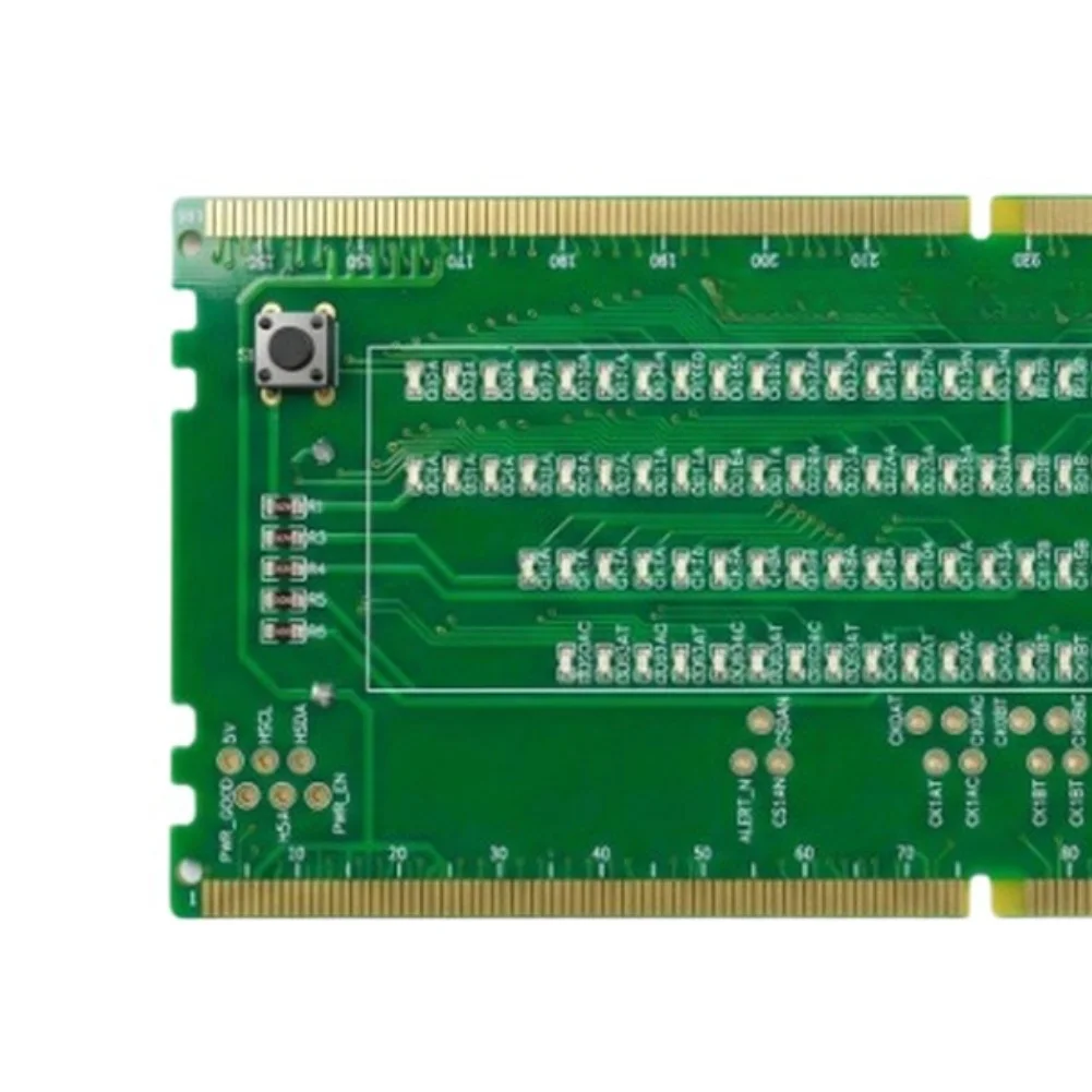 DDR5 UDIMM Slot Diagnostic Tool for Desktop Motherboards Detects Memory Socket Electrical Issues Using Integrated LED Indicators