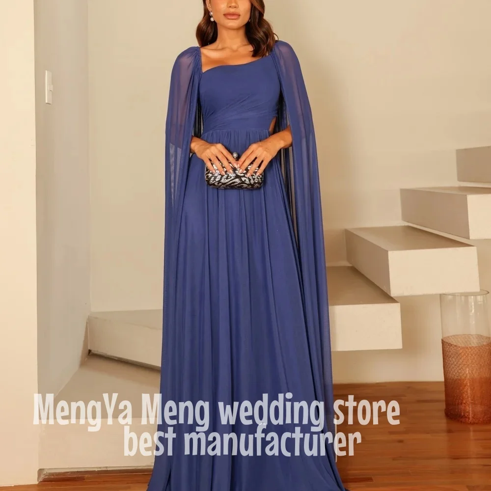 ZHUISHU Customized Shawl Square Collar Backless robes de soirée Mesh Fabric A-line Party Dress Floor-Length Strapless Prom Dress