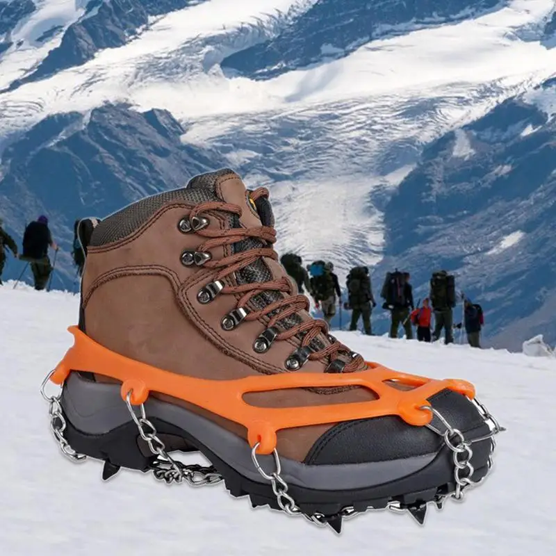 

Crampons For Hiking Boots 8 Stainless-Steel Spikes Anti Slip Traction Cleats Ice Snow Grips Traction Cleats For Walking Hiking
