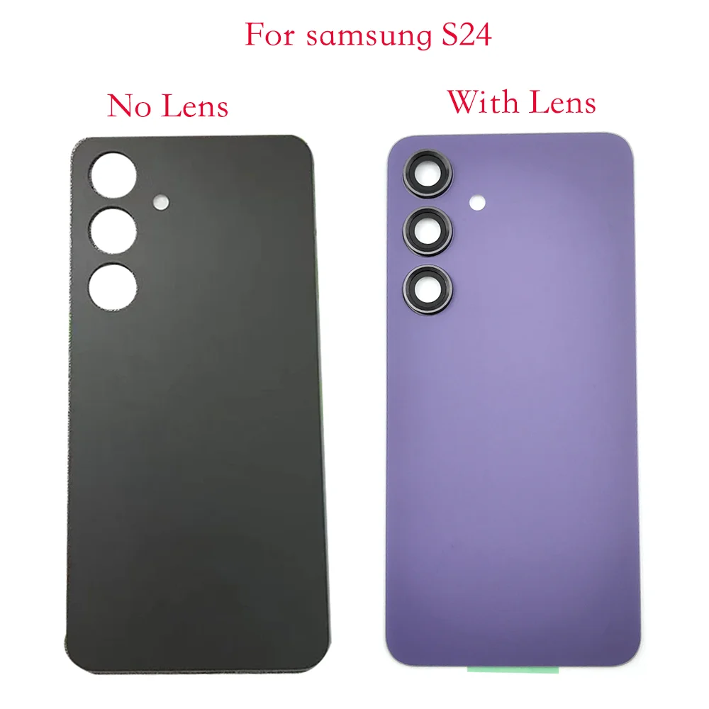 For Samsung Galaxy S24 Glass Battery Cover Hard Back Door S24 5G Rear Lid Case Housing  With Camera Lens Adhesive