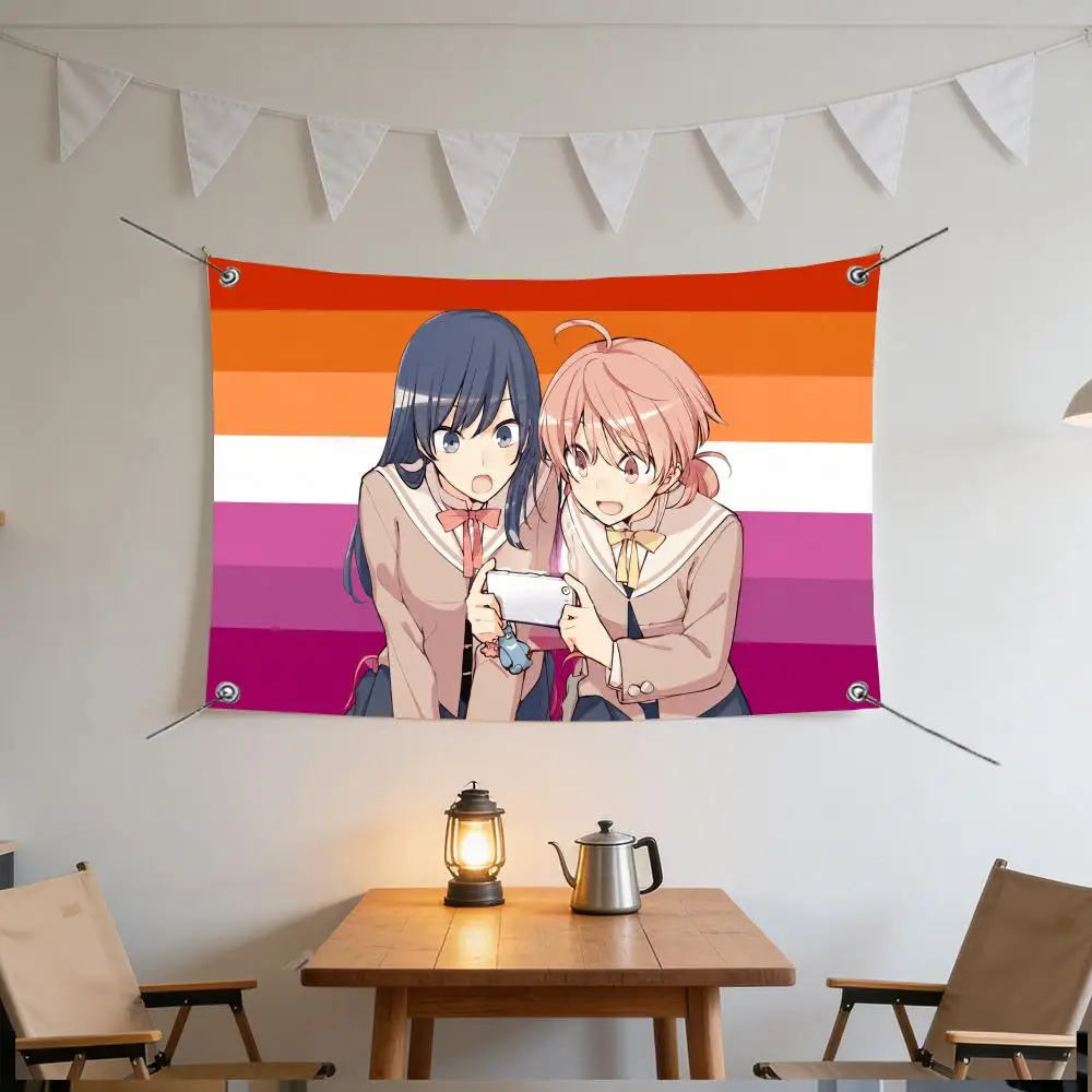 Anime Modern Bloom Into You Flags Specialized for indoor and outdoor home decorations, outdoor camping, and bar parties