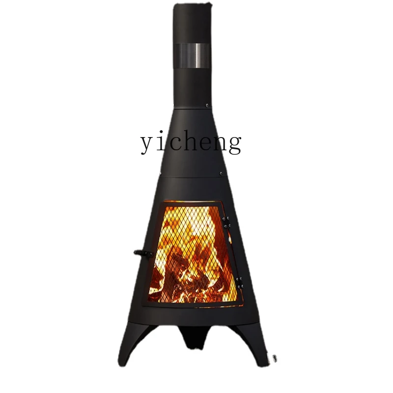 Zk Outdoor Heating Stove Courtyard Stove Long Chimney Stove Household Fireplace Firewood