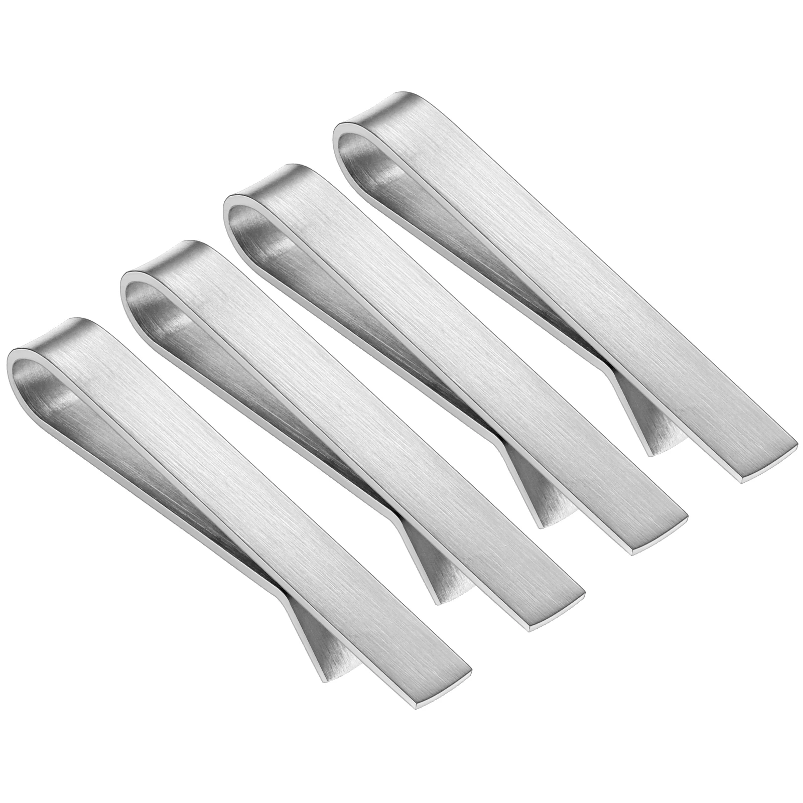 4Pcs Plain Stainless Steel Tie Clip Set 2 Inch Simple Smooth Necktie Bar Clips for Men Business Formal Wedding HAWSON