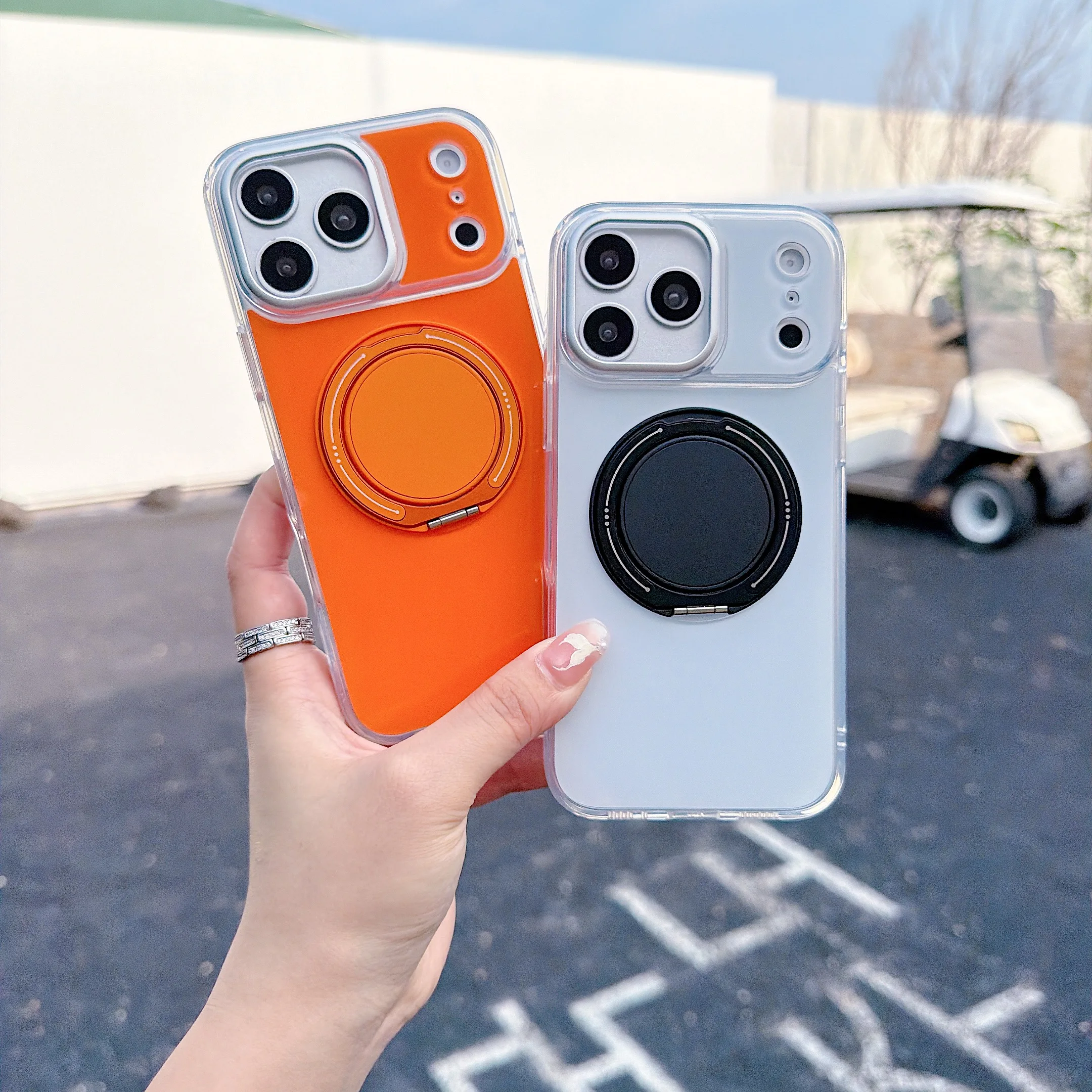 Stylish Luxury 360° Rotating Cloud Holder Phone Case For iPhone 17 Pro Max Air 16 15 14 13 12 Plus Pro Max For Magsafe