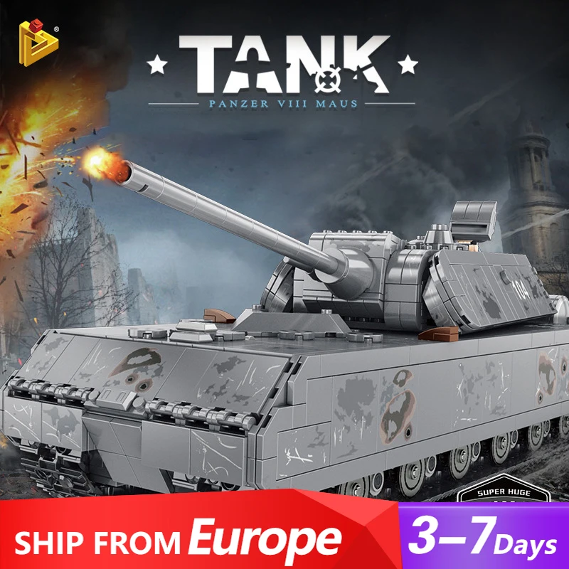 Military Expert Panlos 628009 World War II German Panzer VIII Maus WW2 Tank Model 2127PCS Building Blocks Gift For Adults Kids