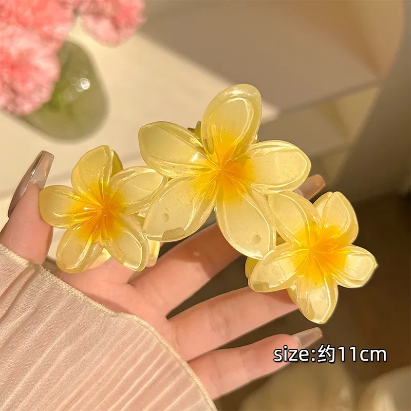 

New Candy Color Flower Hair Claw Clips for Women Sweet Large Gradient Shark Clip Hair Claw Crab Clamp Barrettes Hair Accessories