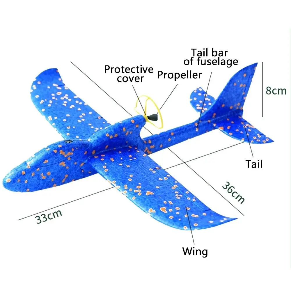 USB Charging Foam Electric Aircraft Hand Throw Flight Glider Aircraft Airplane DIY Model Toy Throwing Roundabout Airplane Gift