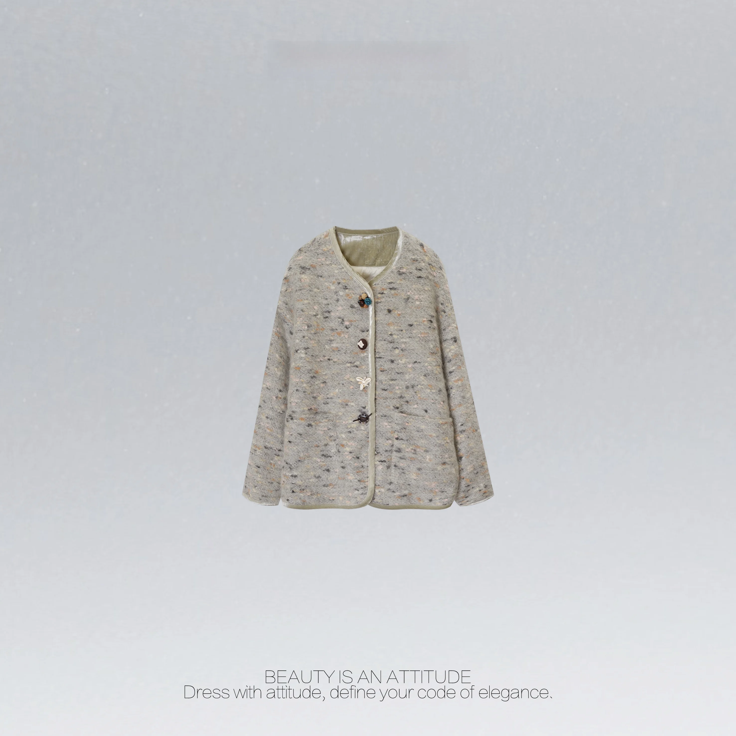 

Ретро-белый пуховик Du down Jaet Thiened Heavy Industry New National Stand Fraant Small Parfum Outerwear