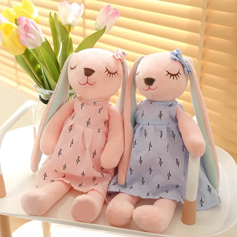 

Kawaii Long Ear Rabbit Plush Toys Baby Sleep Comfort Dolls Stuffed Soft Animal Toys Lovely Rabbit for Children Girls Room Decor