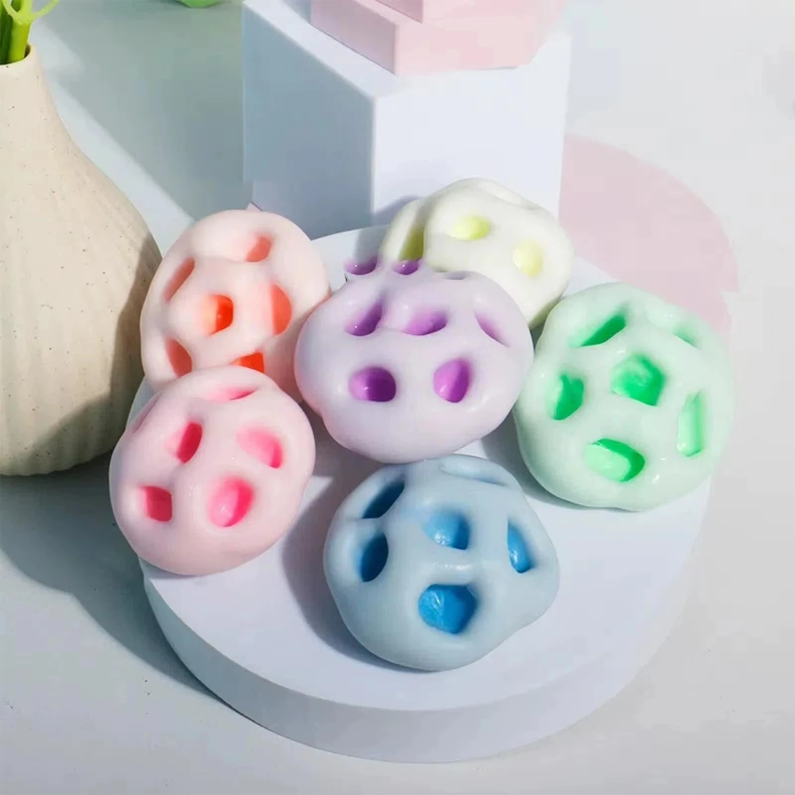 Juguete Blandito Macaron con Textura Realista, Alivio del Estrés, Regalo Sensorial Suave, Simula un Rebote Lento, para Adultos y Niños