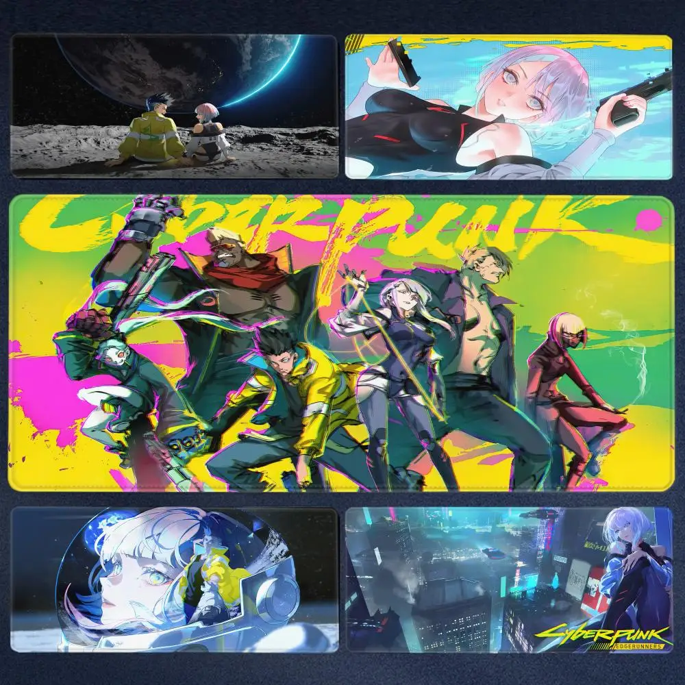 

C_cyberpunk Cute Cartoon E_edgerunners Mouse Pad Anime Keyboard Large Mousepad for Gaming Accessories Notebook Rubber Desk Mat