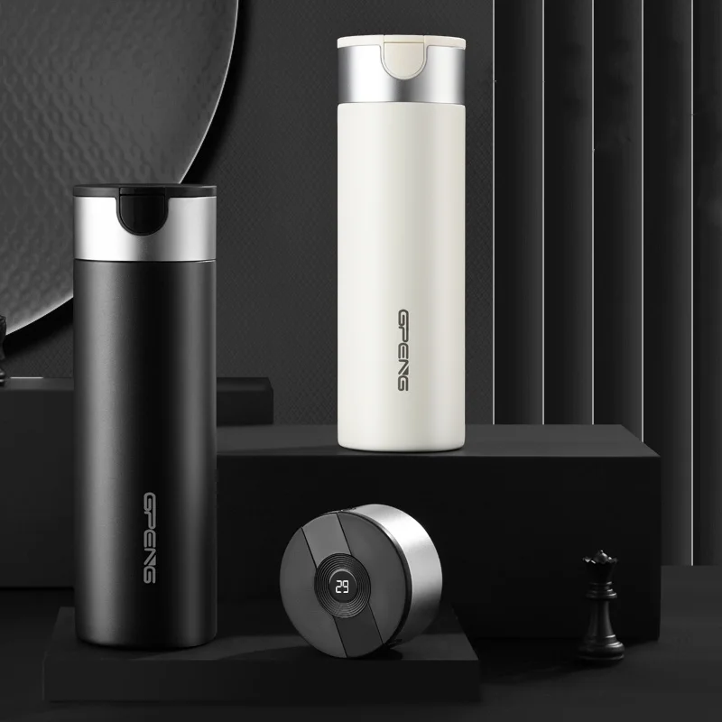 

500Ml Ceramic Insulated Teacup with Light Emitting Diode Temperature Display Thermos with Tea Breaker