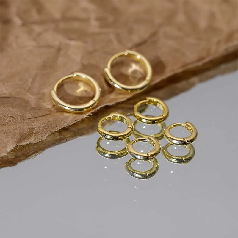 Aide Kleine Creolen aus 925er-Sterlingsilber, Roségold, für Damen und Mädchen, Geschenk, Hochzeit, Verlobung, Party, Geschenk, glatte Ohrknochenschnalle – Detail 5