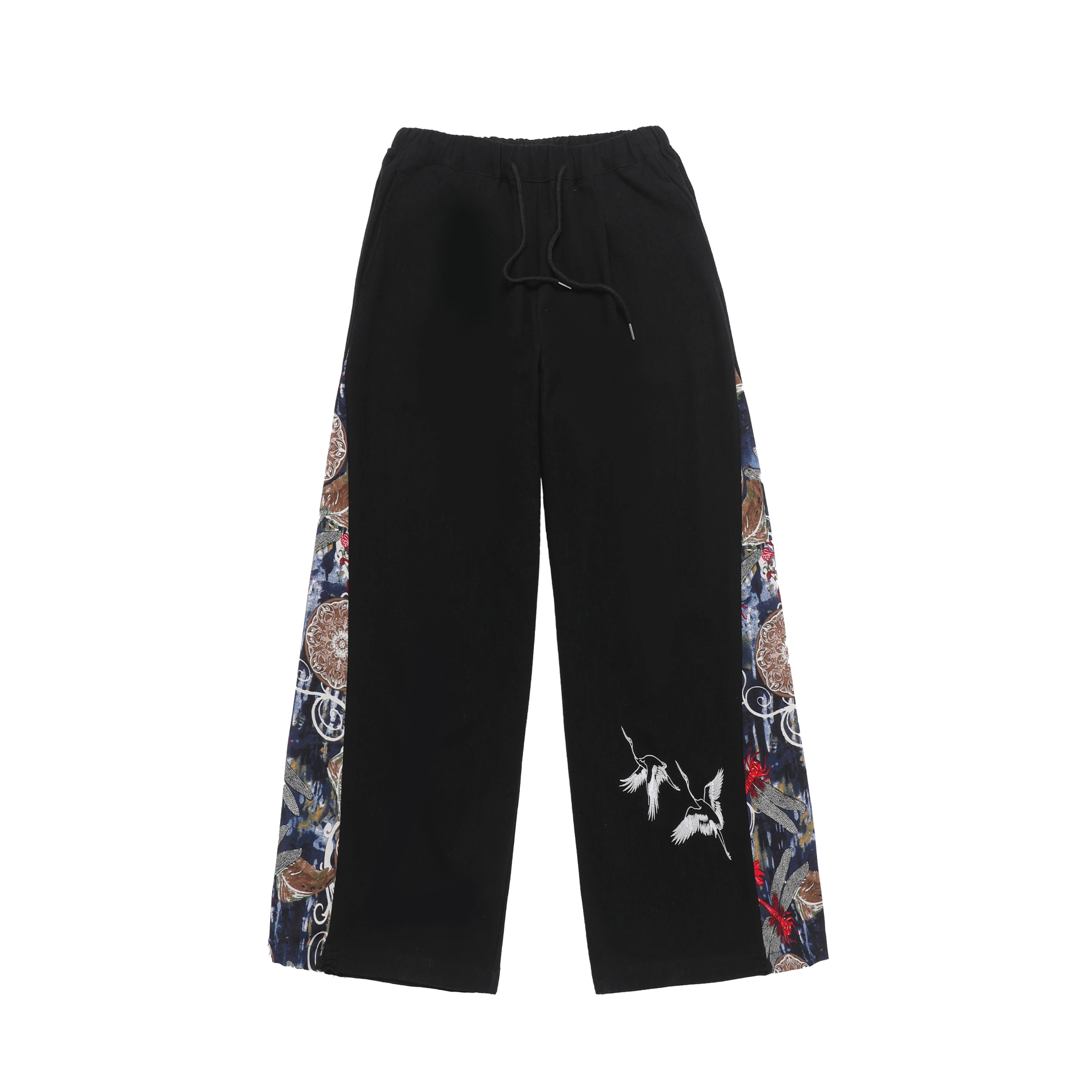 Casual Wide Leg Pants Men China Pants Chinese Traditional Harajuku Kung Fu Tang Suit Tai Chi Uniform Cotton Linen Trousers