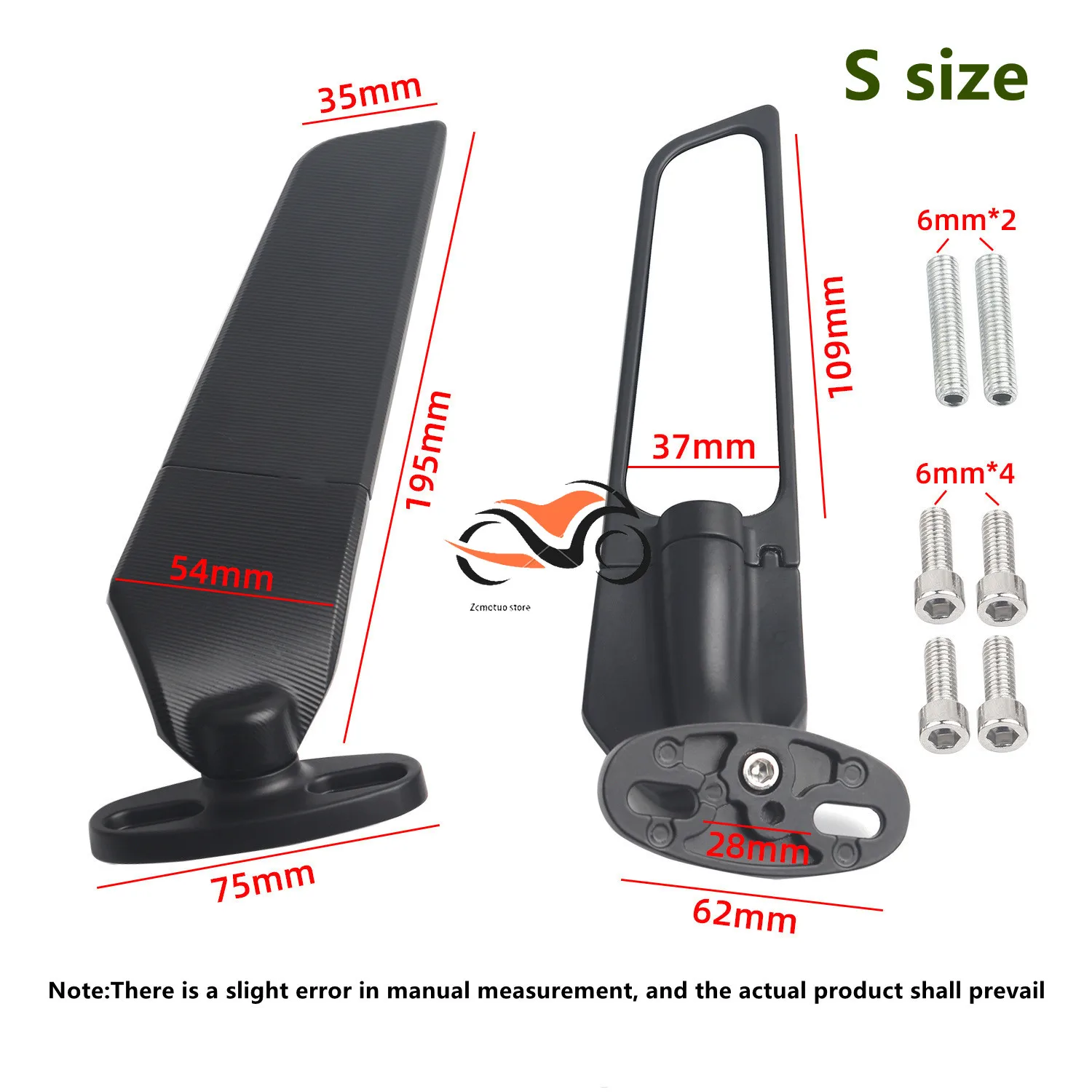 

For Yamaha R15V3 R25 R3 R1 R1S R125 YZF Side Mirrors Modified Wind Wing Rotating Espelhos Moto Espejo Retrovisor Rearview Mirror