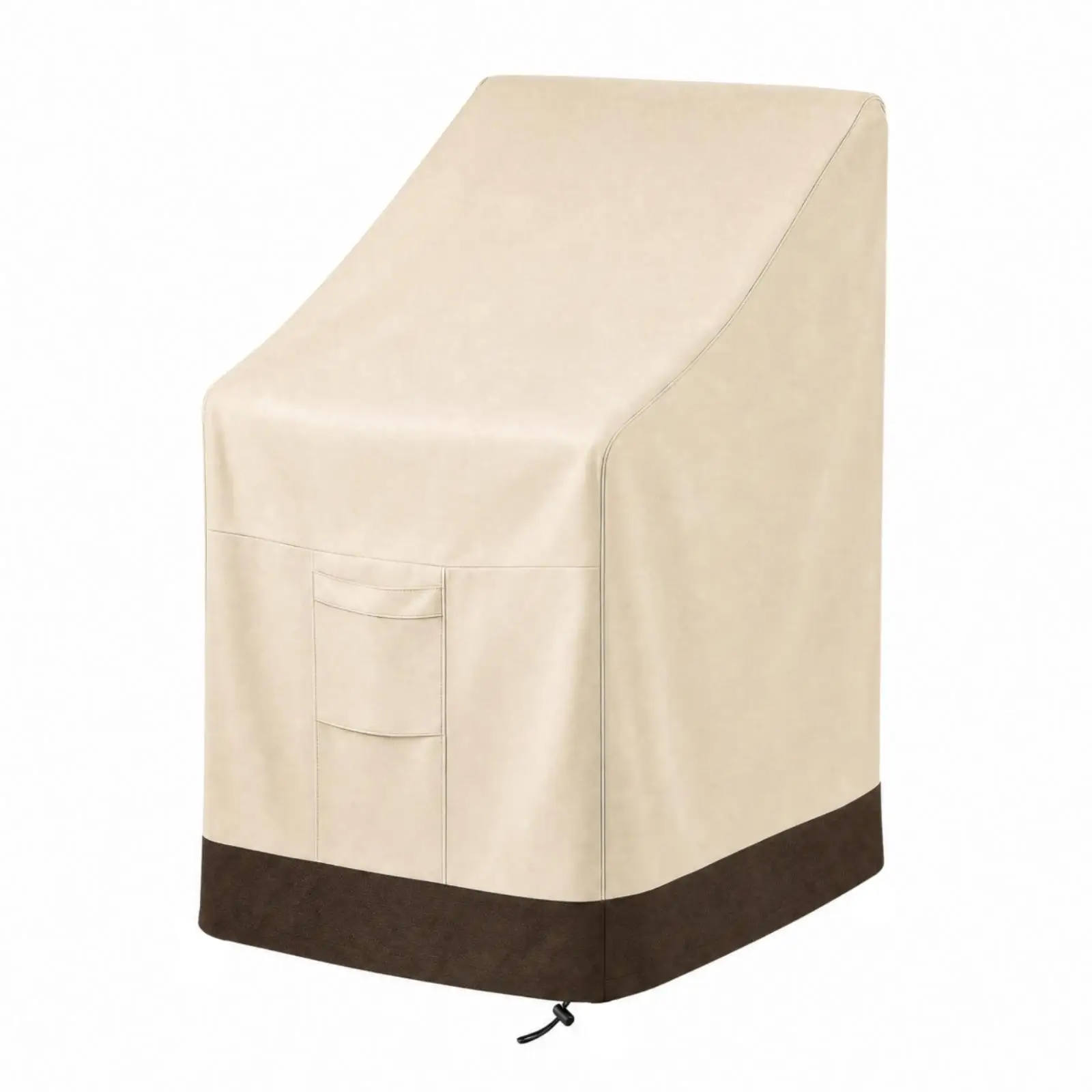 Outdoor Chair Stacking Cover Oxford Waterproof Dustproof Furniture Protector with Drawstring Storage Pocket for Balcony Garden