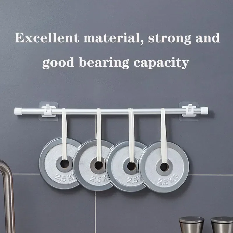 4pcs No Punching Hook Up Hooks Adjustable Shelf Curtain Rod Bracket Fixture Bracket Fixing Clip Family Storage Hook Home