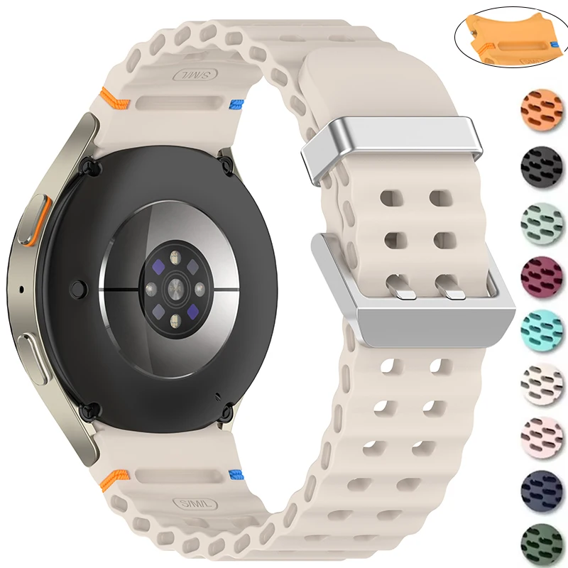 No Gaps Silicone band for Samsung Galaxy Watch 7 FE 6 4 Clas