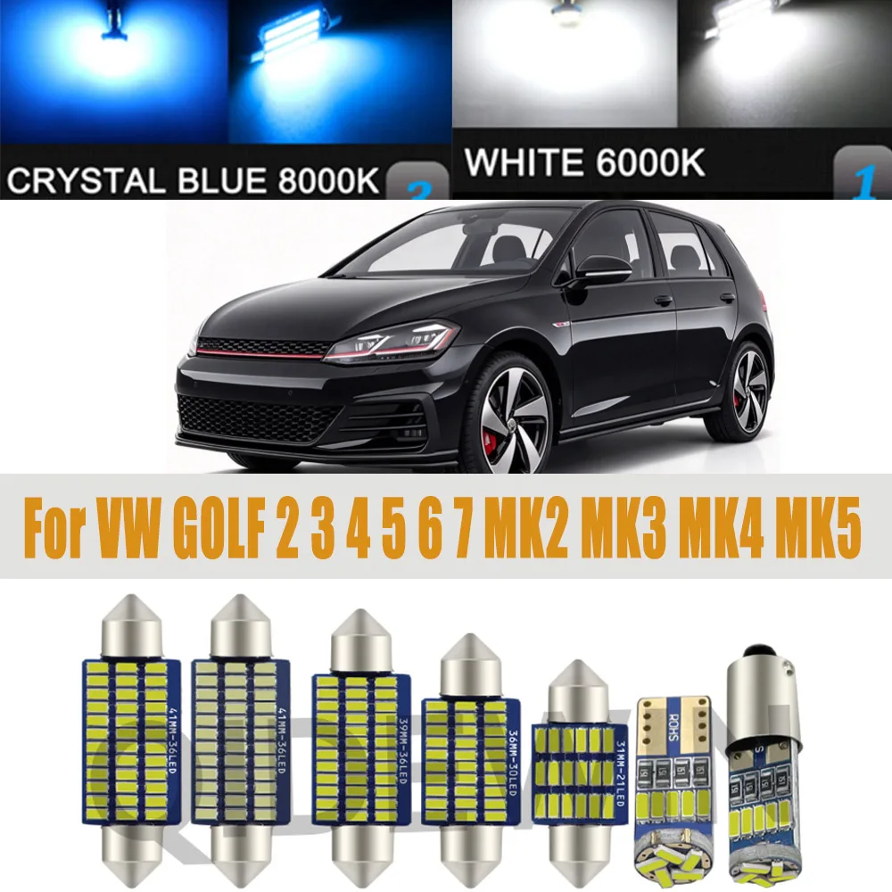 Car Interior LED Lights For Volkswagen VW GOLF 2 3 4 5 6 7 MK2 MK3 MK4 MK5 MK6 MK7 Canbus Indoor Lamp Bulbs Kit Car Accessories