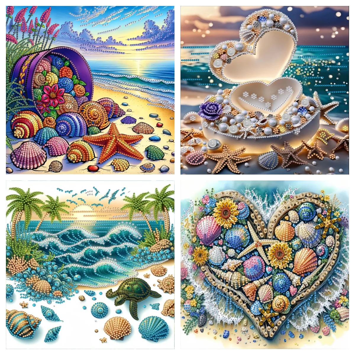 1-teiliges 5D-Diamant-Malerei-Set mit Meeresblick, rahmenlose DIY-Heimdekoration, Weihnachtsgeschenk, Diamond Art Kit und kompletter Satz Werkzeuge