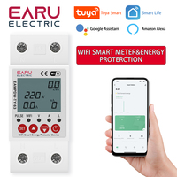 2P 63A TUYA APP WiFi Smart Circuit Earth Leakage Over Under Voltage Protector Relay Device Switch Breaker Energy Power kWh Meter