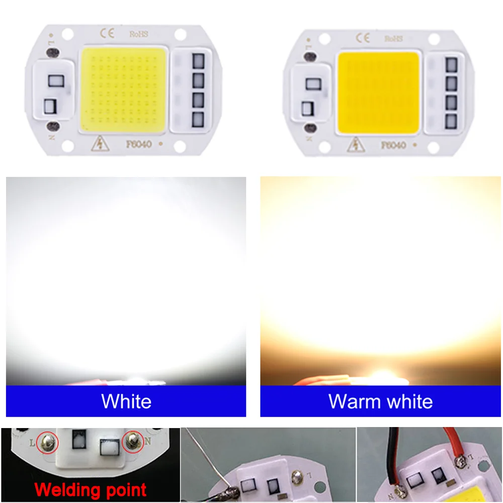 LED Chip 20W 30W 50W AC 220V Smart IC No Need Driver COB LED Lamp Bead for DIY Lampada Flood Light Spotlight Lighting