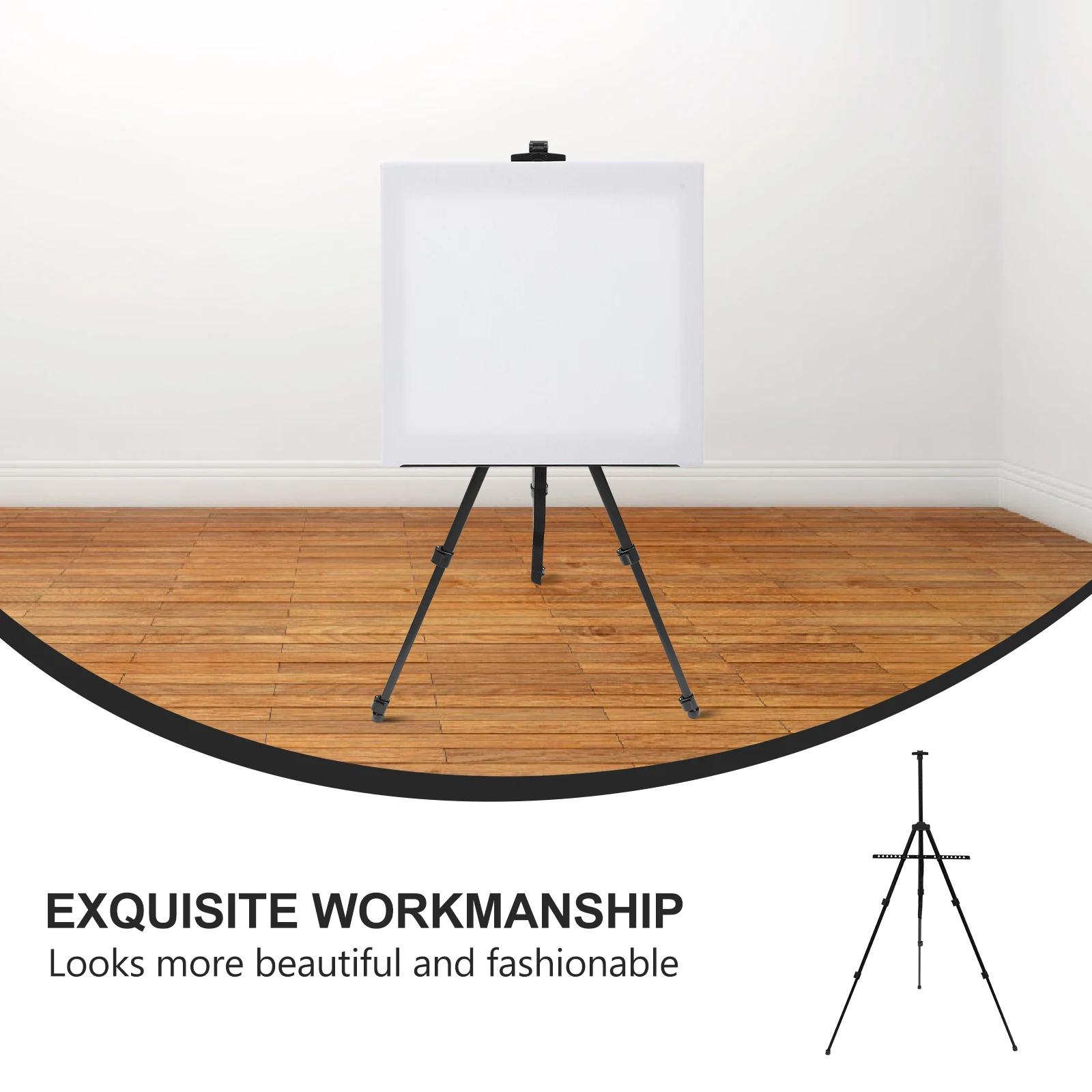 

Foldable Easel Adjustable Height Tripod Aluminum Alloy Painting Display Drawing Rack Black White Portable Art Supplies Outdoor