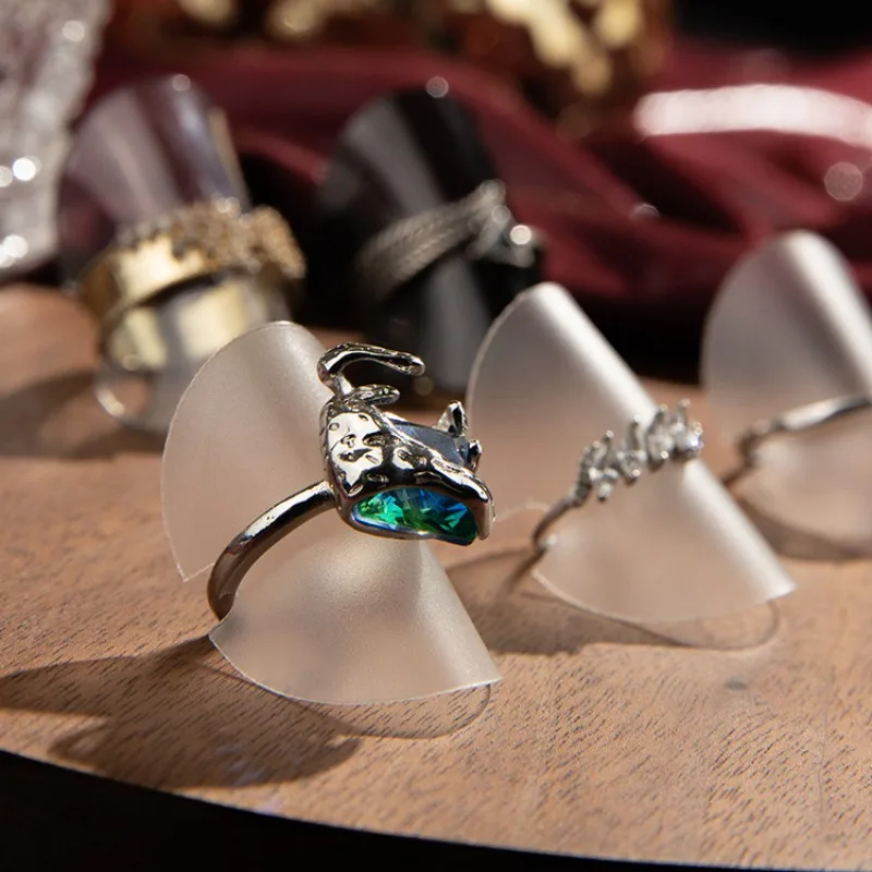 

Прозрачная стойка для демонстрации ювелирных изделий, пластиковые кольца, витрина, подставка для колец, ювелирные изделия, брелок, держатель для шоу, реквизит для дисплея в прямом эфире