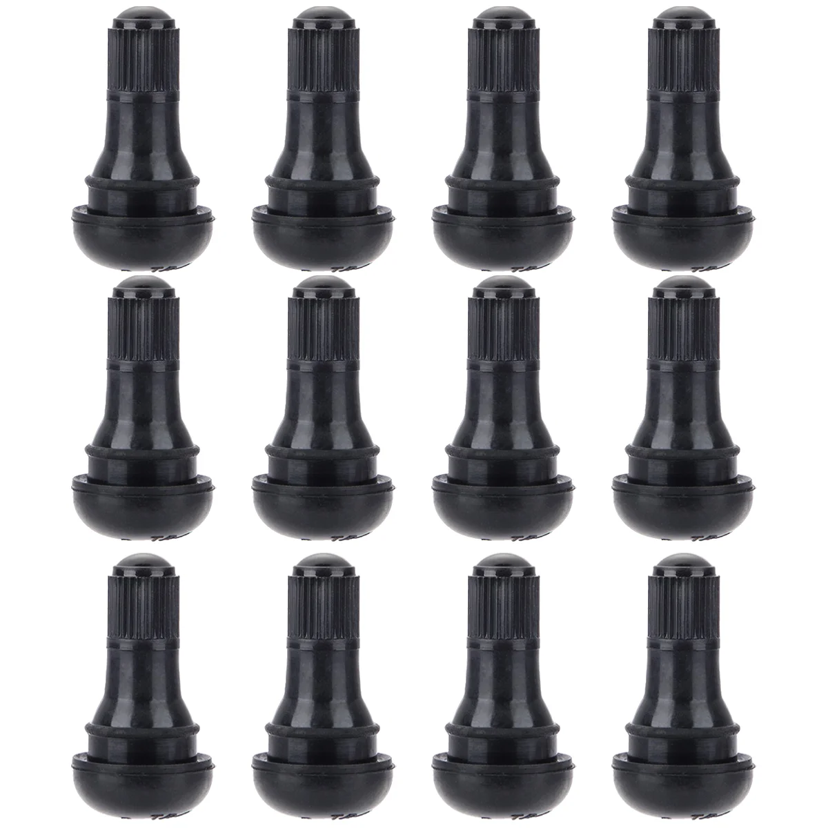 

12 Pcs Tire Windshield Banner TR- Valve Stems Durable Tires Black Tyre Snap-in Rubber Rod