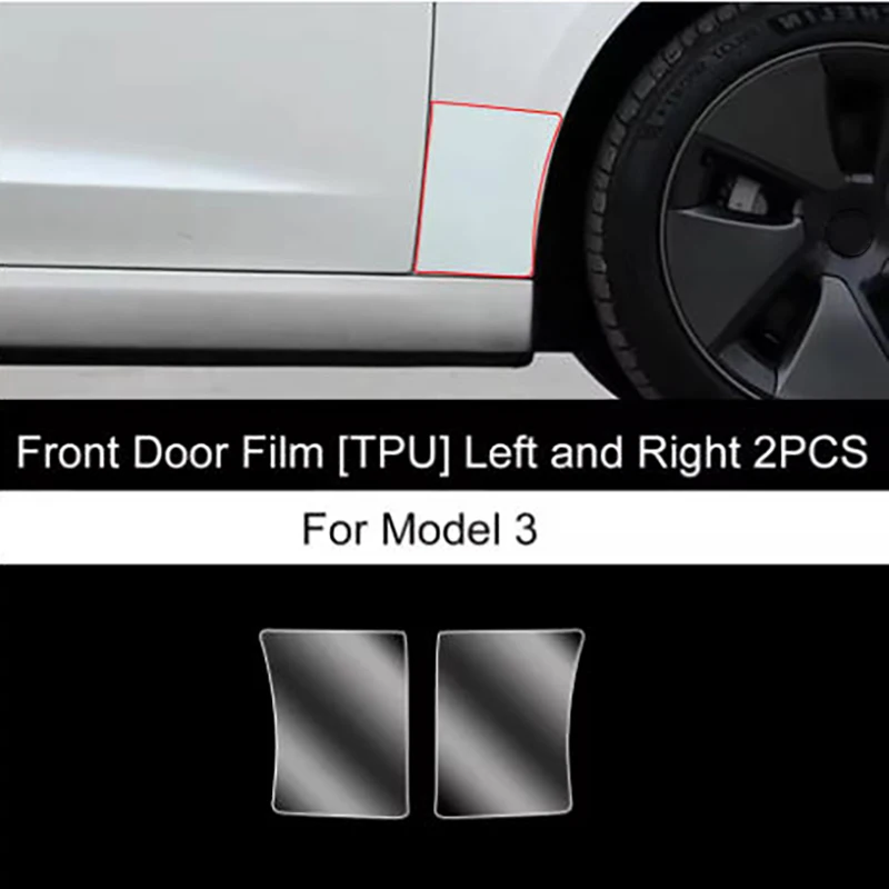 

For Tesla Model3/Y 2017-2025 Front Door Rear Door Extended Protective Film Invisible Car Clothing TPU Film Invisible