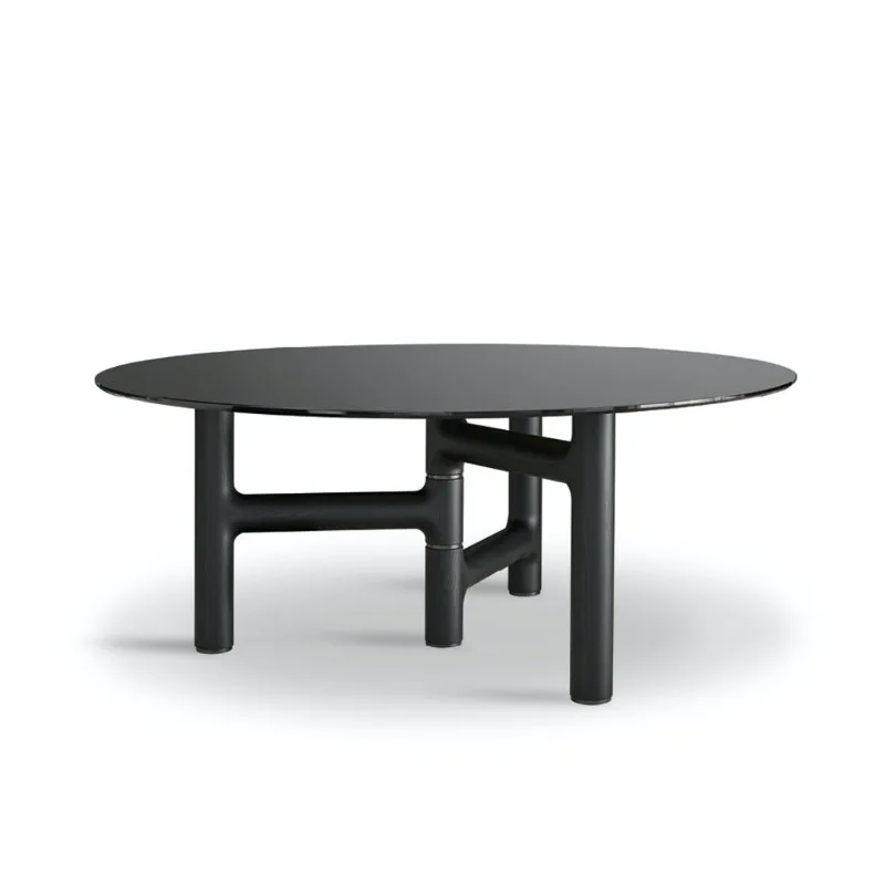 table log edge small apartment living room household light luxury round