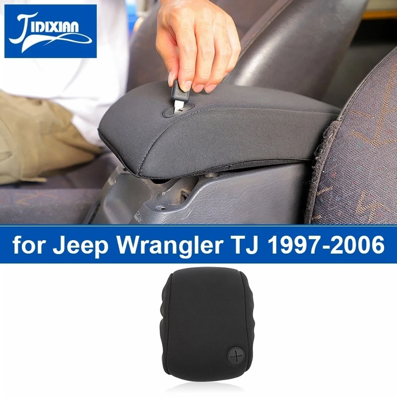 JIDIXIAN fit for Jeep Wrangler TJ 1997 1998 1999 2000 2001 2002 2003 2004 2005 2006 Car Center Console Armrest Box Cover Pad