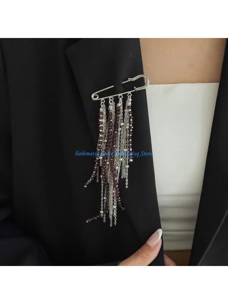

573B Trendy Crystal Drop Brooch Versatile Jewelry Decorative Pin Fashion Accessory For Formal And Casual Outfits