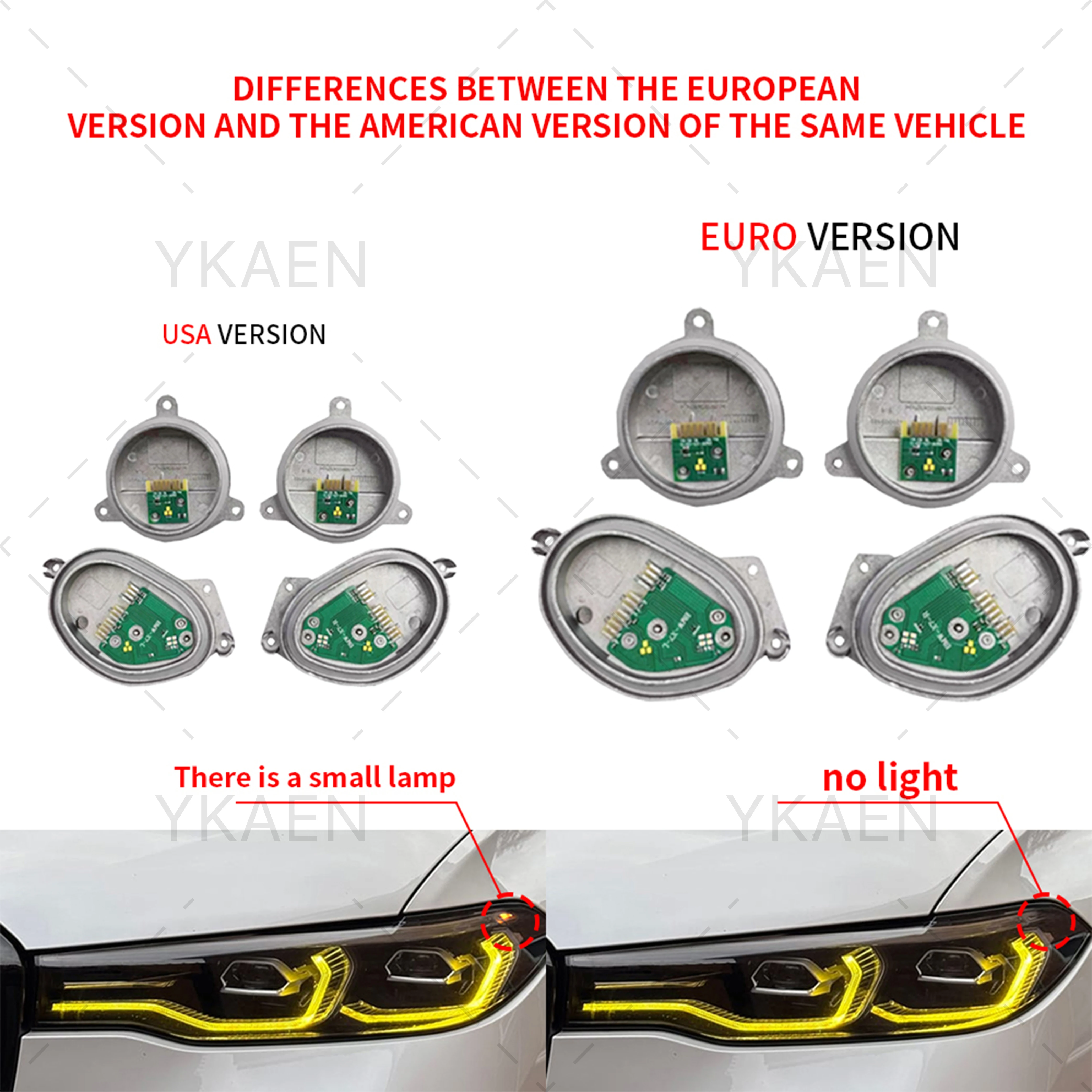 Yellow Blue Red LED DRL Module Angel Eyes For 2019-2021 BMW X7 G07 Daytime Running Light Turn Signal 63119466175 63119466177