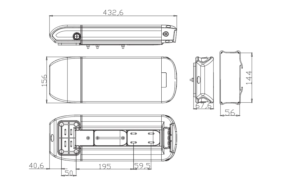 36V 48V Rear Rack Battery 12Ah 14Ah 15Ah 17.5A 350W 500W 750W Akku Luggage Carrier Electric Bicycle