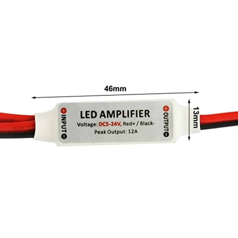 LED Amplifier Signal Repeater for Single Color LED Strip - 10PCS, DC12V, 1 Channel, 12A, Mini Power Amplifier