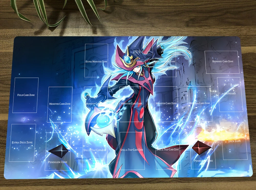 YuGiOh Silent Magician LV8 2nd TCG CCG Mat Trading Card Game Mat Table Playmat Desk Gaming Play Mat Mouse Pad 60x35cm Free Bag