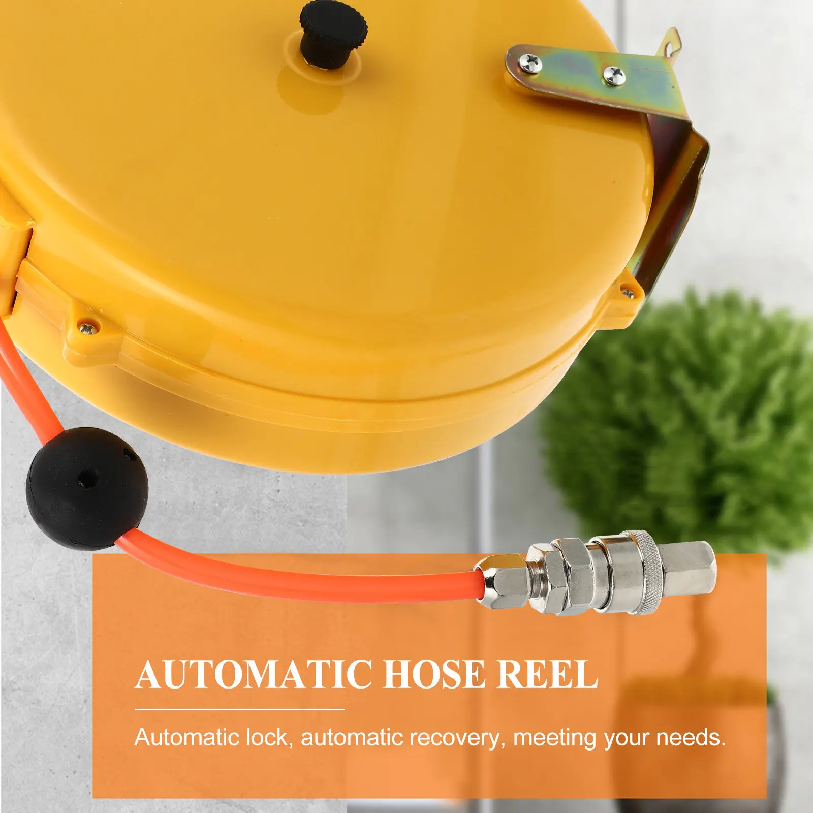 1Pcs Wall Hanging Air Hose Reel Compact Lightweight Automatic Lock Recovery System Sturdy Air Compressor Accessory for Home
