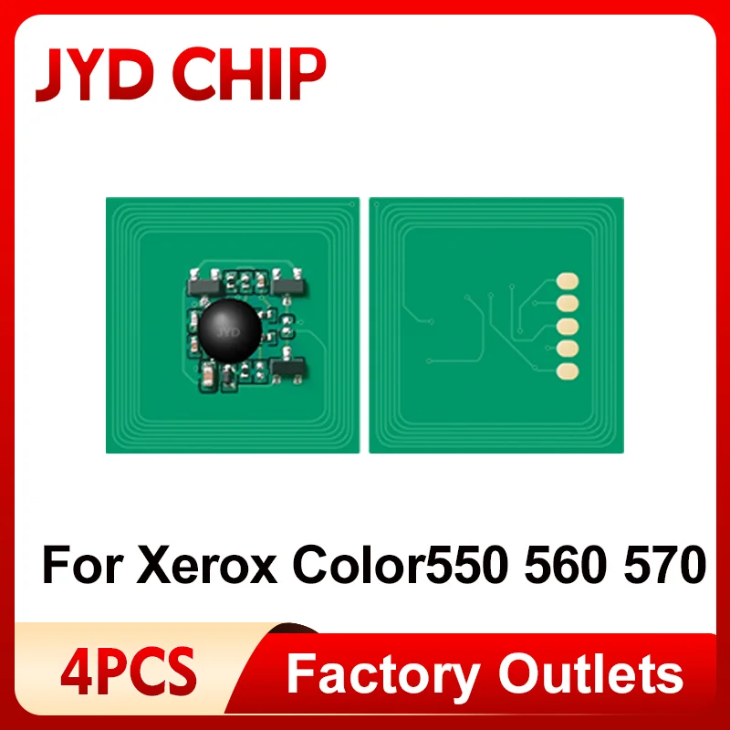 

4 шт. тонер-чип для Xerox Color 550 560 570 C9065 C9070 Color560 006R01529 006R01530 006R01525 006R01521 чипы картриджа