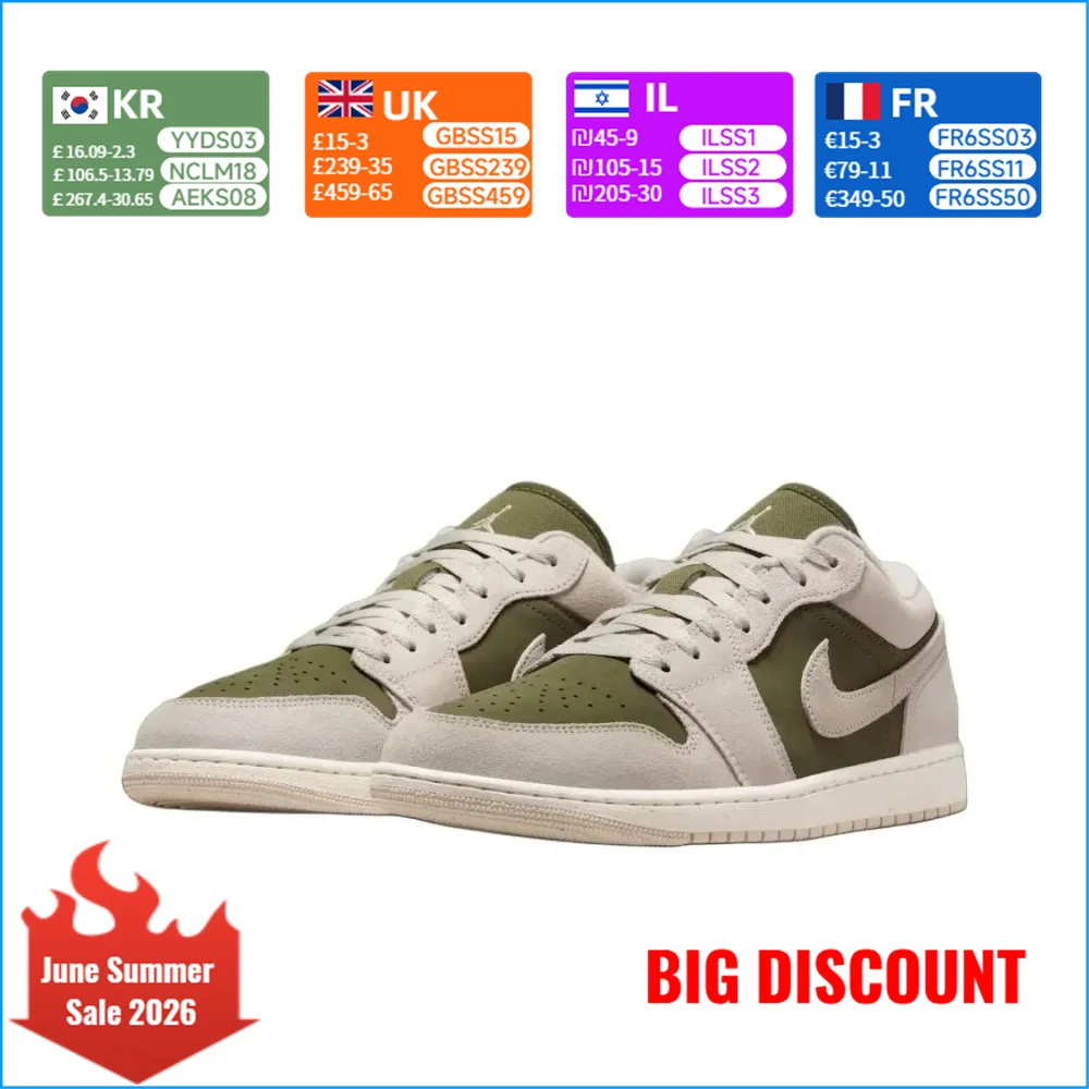 

Nike Air Jordan 1 Low Unisex Basketball Shoes, Classic Design with Cushioned Comfort for Casual Wear & Basketball HV4089-201