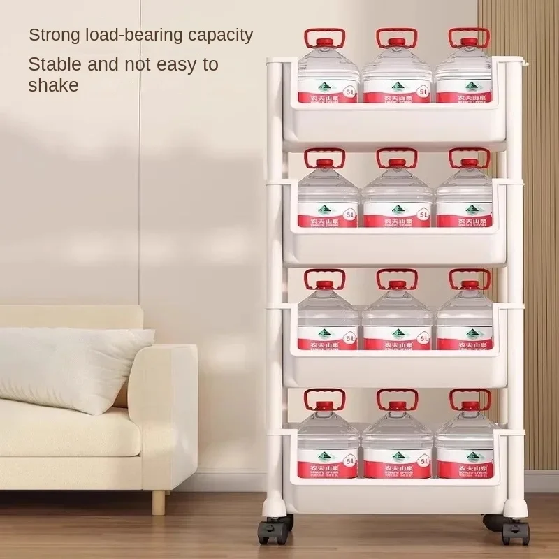 Trolley Bookshelf Multi-Story Storage Rack Narrow Slit Mobile Display Cabinet  Corner Storage Organizer Mobile