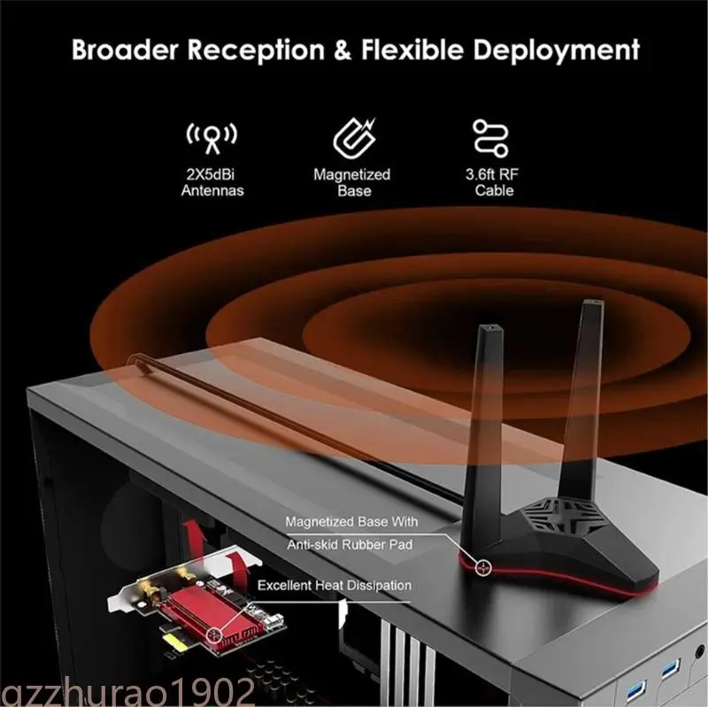 97QB Advanced Tri-Bands WiFi Bluetooth-Compatible5.3 PCIe Adapter Wide