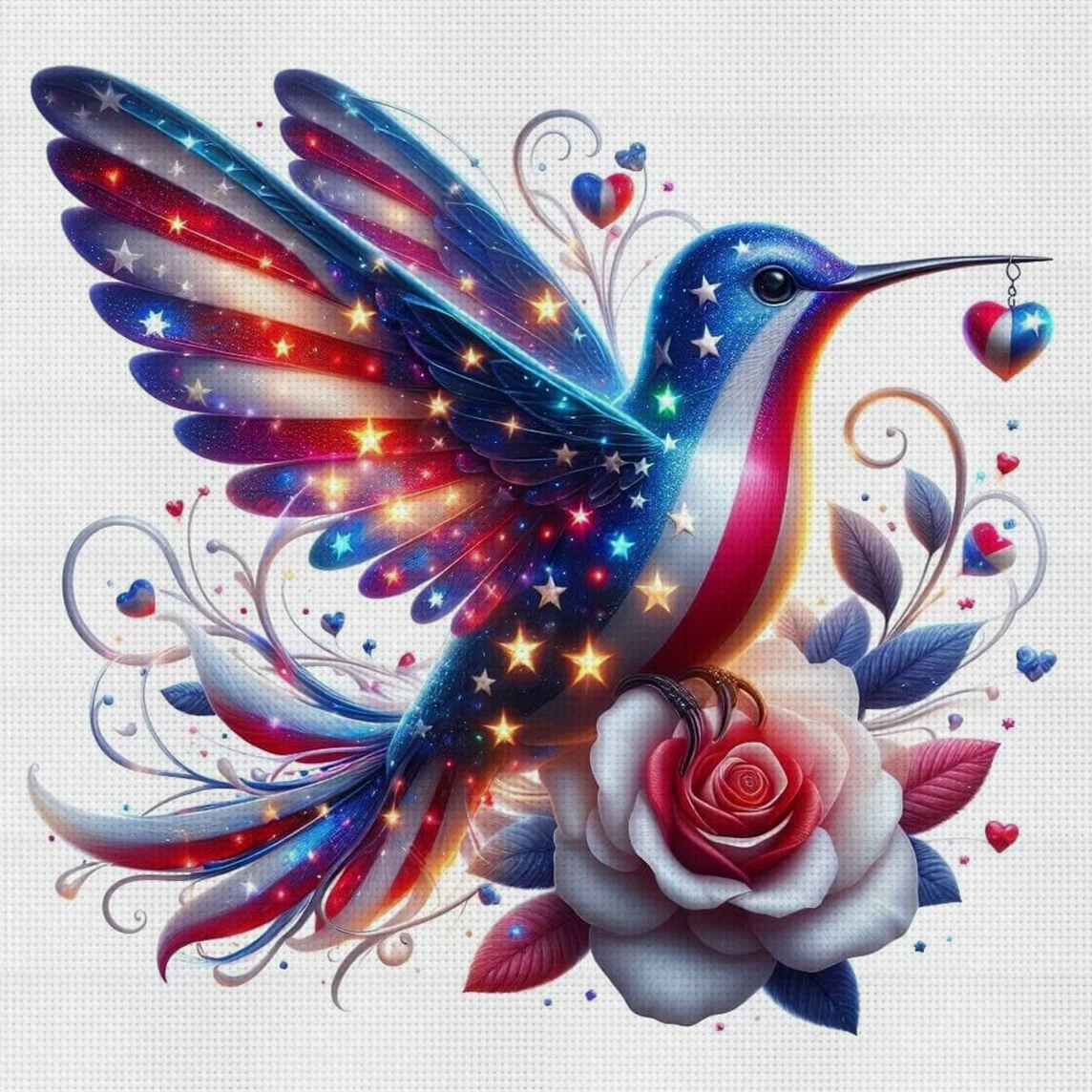Liberty Hummingbird Kreuzstich-Set zum Selbermachen, 11CT, Stickerei, Heimwanddekoration, Geschenk, handgefertigtes Material, rahmenlos, halbfertig, 36 x 36 cm