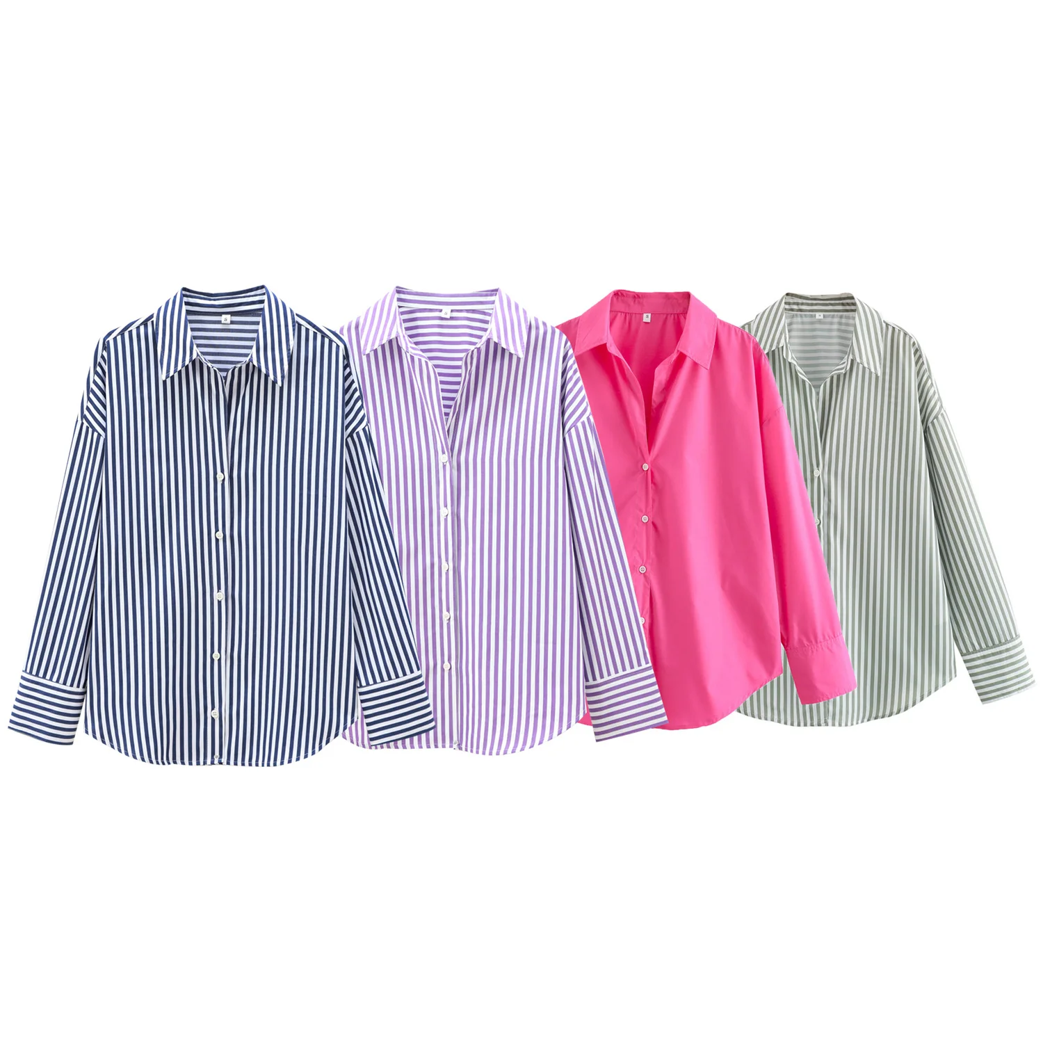 

2024 autumn new women's clothing style fashionable casual versatile loose basic poplin shirt