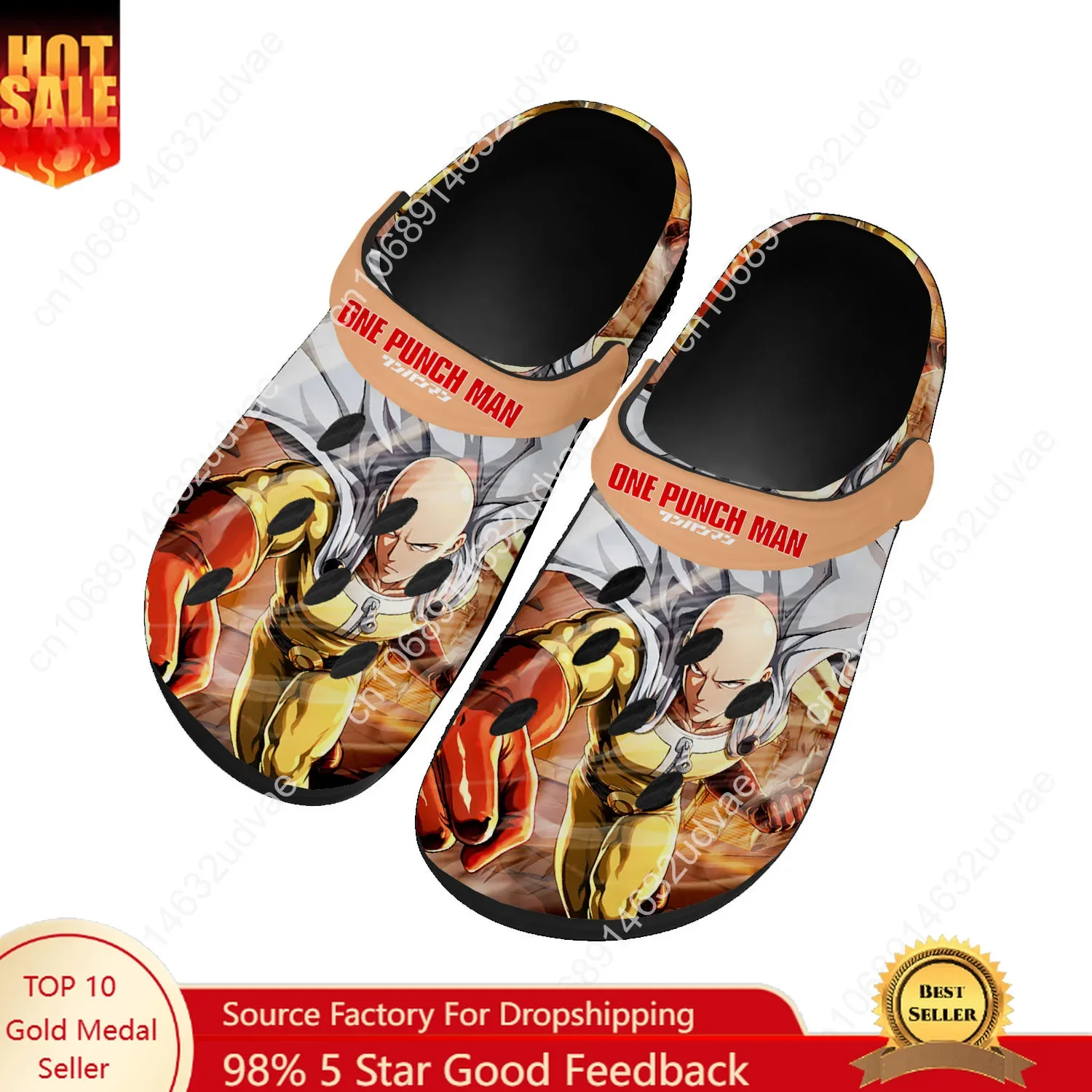 

One Punch Man Water Shoes Mens Womens Comfortable Fashion Home Garden Clogs Customizd Sandals Beach Breathable Hole Slippers