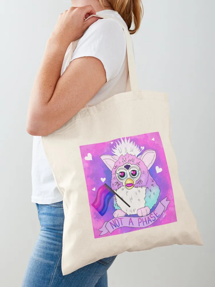 

Bi pride furby Tote Bag Canvas shoulder bag Handbags tote bag woman tote