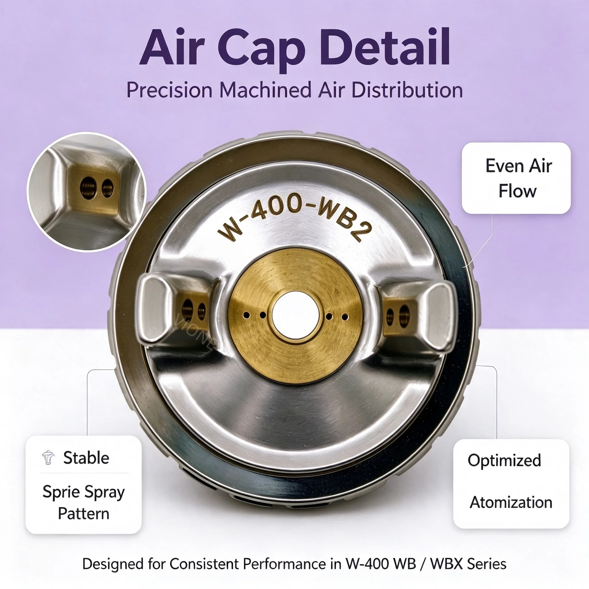 Japan W-400-WB2 Air Cap, Needle & Nozzle Set Industrial Accessories Compatible with the W-400 WB/WBX Series Replacement Kit