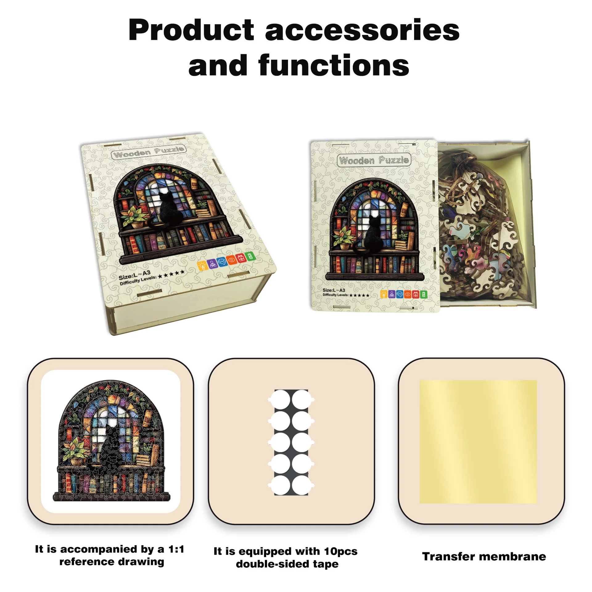 157/238pcs Kat Onregelmatige houten puzzel Legpuzzel Stressverlichtend spel Verjaardag Kerstcadeaus voor kattenliefhebbers Home Decor