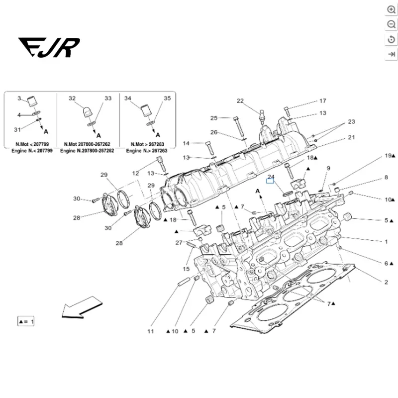 For Maserati Ghibli M157 Levante M161 Quattroporte M156 V6 3.0T Spark Plug Gasket Valve Trim Cover Gasket 289095 303025